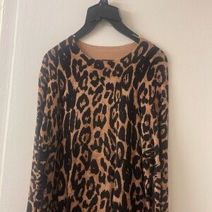 Animal print wool dress